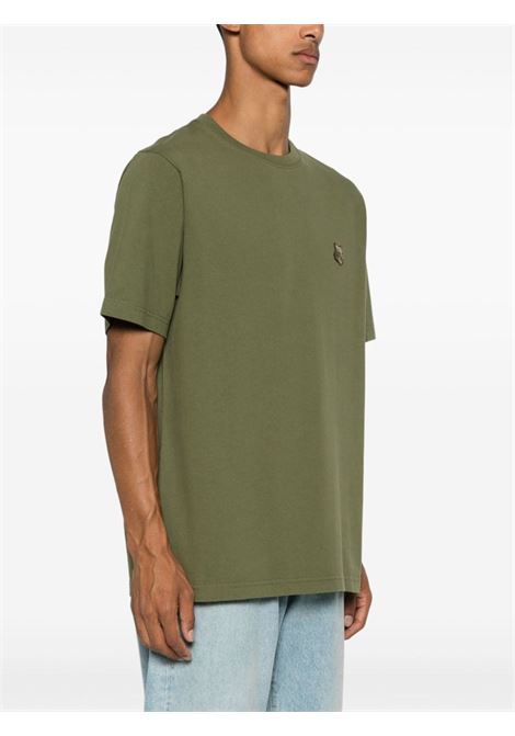 T-shirt con applicazione Bold Fox Head in verde Maison kitsuné - uomo MAISON KITSUNÉ | MM00127KJ0118P384